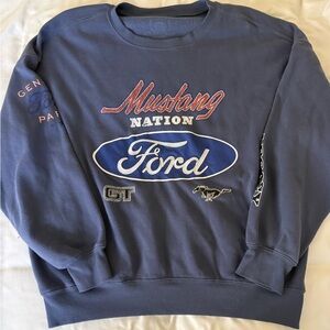 Ford Mustang Nation Men's Navy Crewneck Sweater
